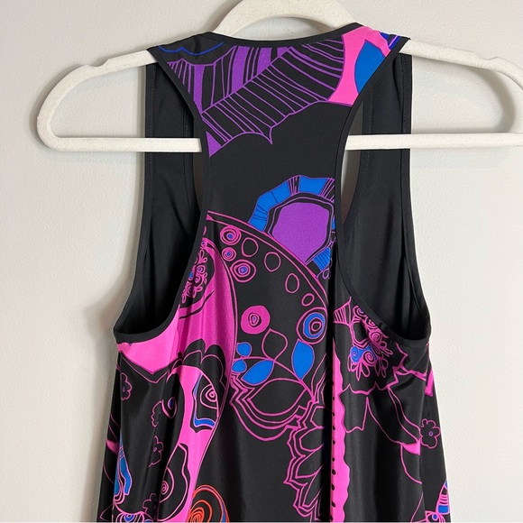 Tibi Silk Halter Sleeveless Dress-Bubble Hem-Black Pink-Size 2 - Picture 8 of 9